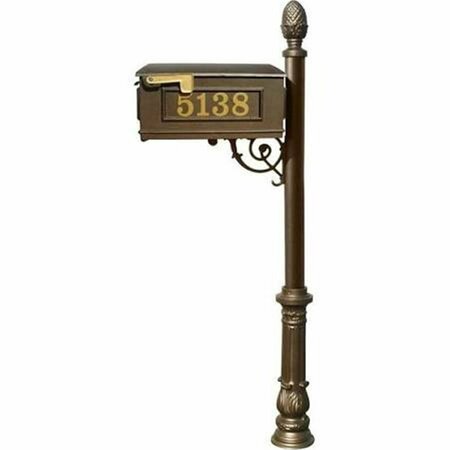 LEWISTON Mailbox Post System with Ornate Base & Pineapple Finial Bronze LMCV-703-BZ